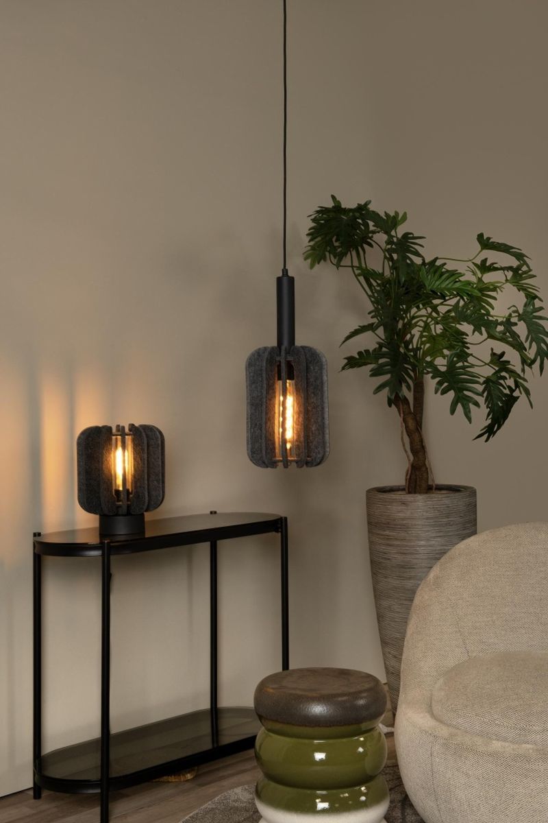 Lucide RAFAL - Stolná lampa - Ø 23 cm - 1xE27 - šedá